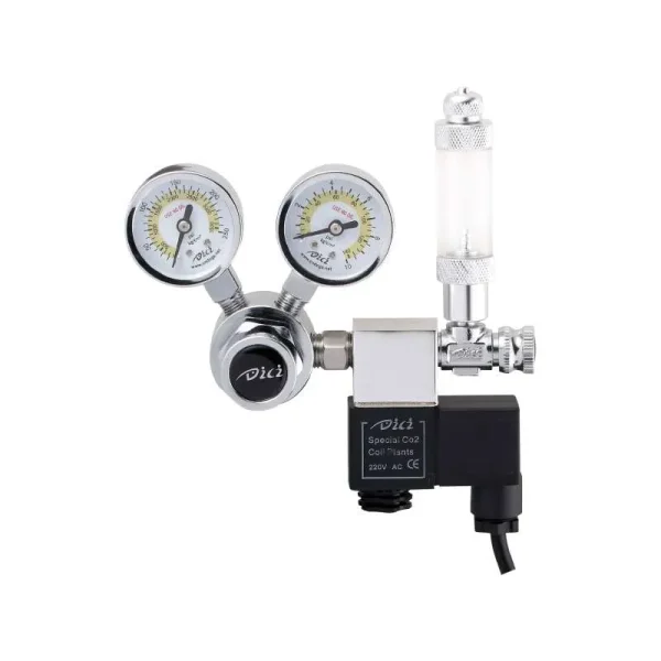 CO2 Regulator Dual Gauge with Solenoid and Bubble counter